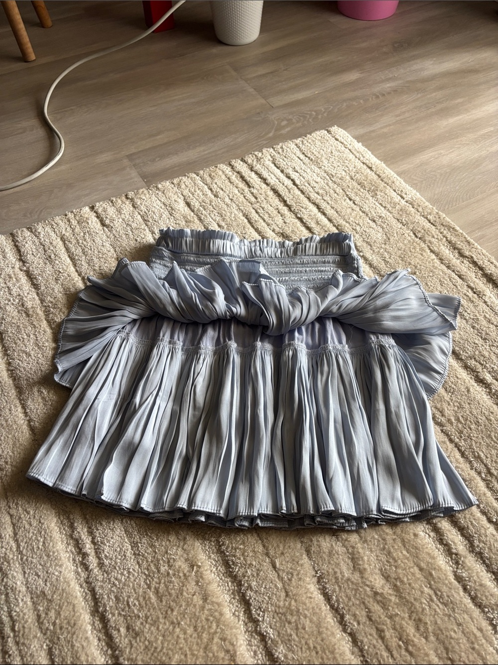 Pookie & Sebastian Women's Light blue Tiered Ruffle Skirt - Picture 3 of 5